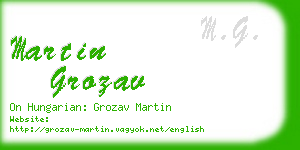 martin grozav business card